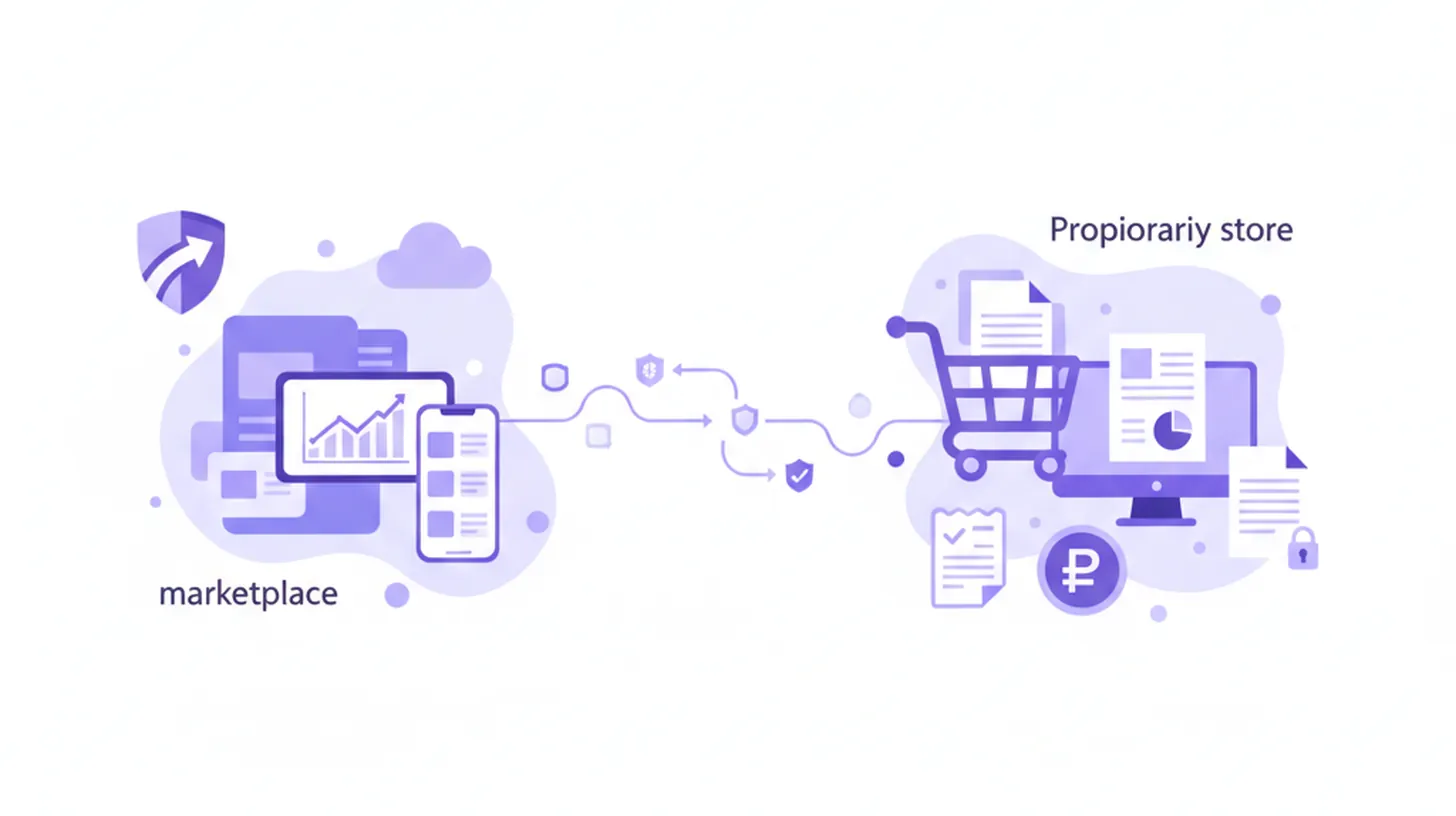 Comparativa marketplace vs tienda propia para PyMEs Argentina 2026